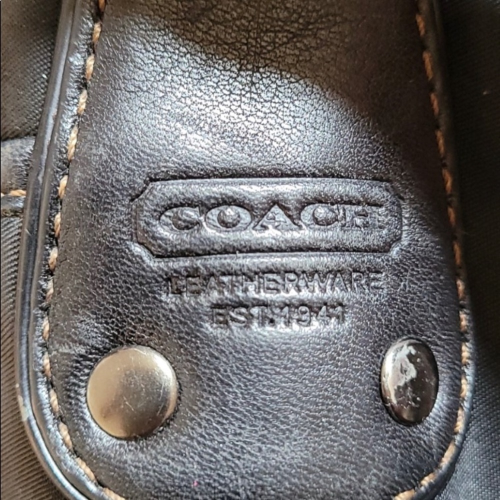 Coach black nylon/leather messenger bag #6253